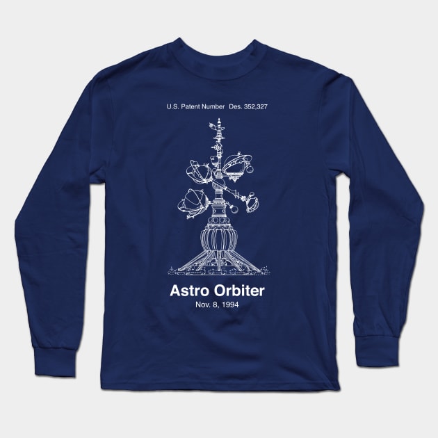 Astro Orbiter Blueprint Shirt Long Sleeve T-Shirt by retrocot